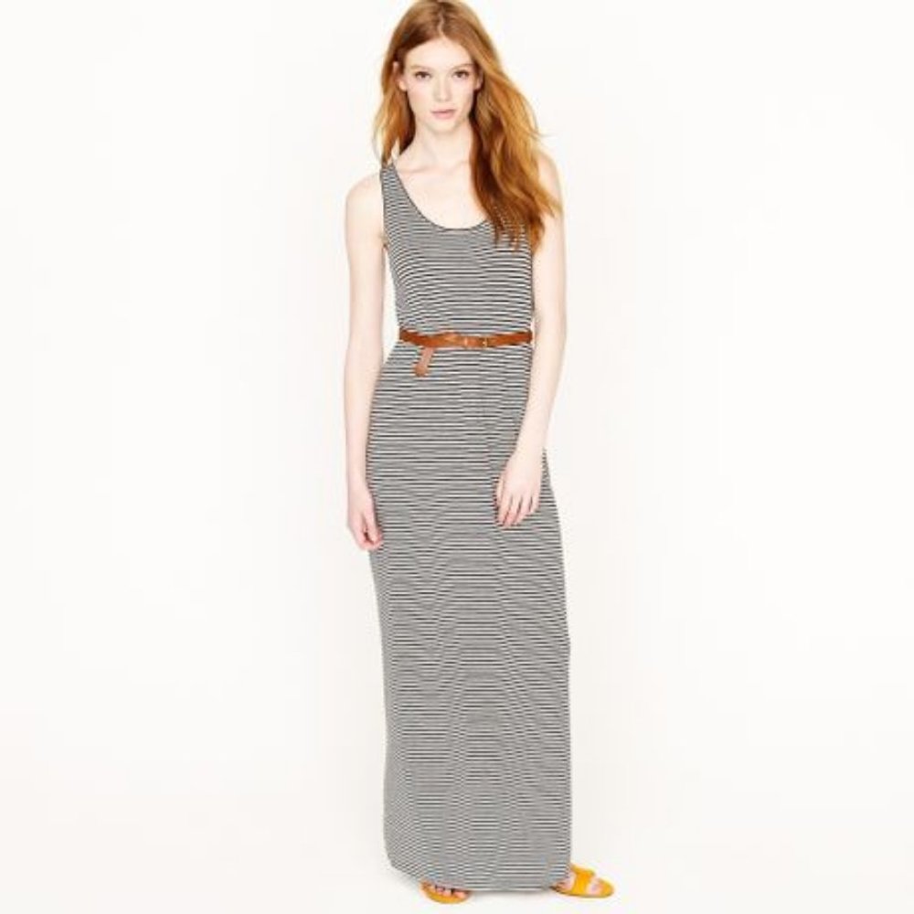 J. Crew Sasha Striped Jersey Maxi Tank Dress, Size Small